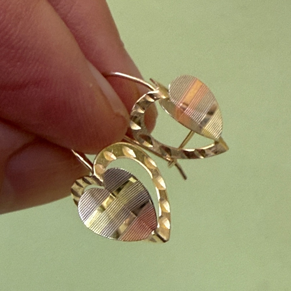 Vintage 14K gold rose solid gold earrings